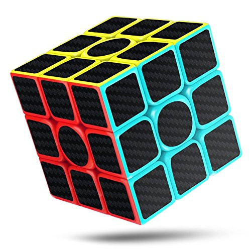 Rubik's Cube Magic Cube Speed Cube 3D Puzzles Cube, Carbon Fiber 3x3x3 Enhanced Version Speed Cube,Toys Games Kids 5.6cm (Black)