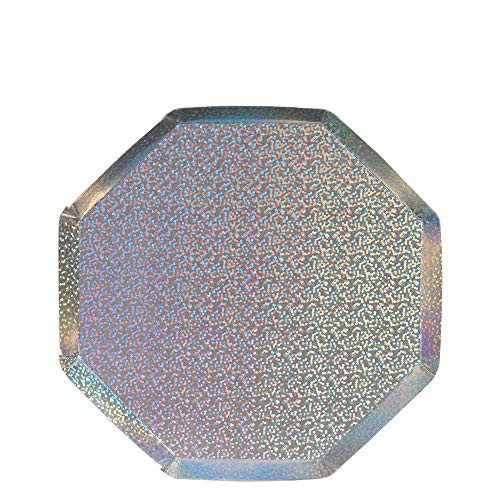 Meri Meri, Silver Sparkle, Side Plates - Pack of 8