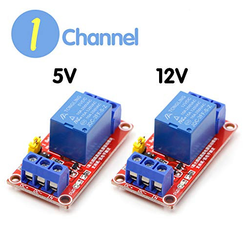 RioRand 1 Channel Relay Module?Optocoupler Isolation Support High and Low Level Trigger 5V 12V (2PCS)