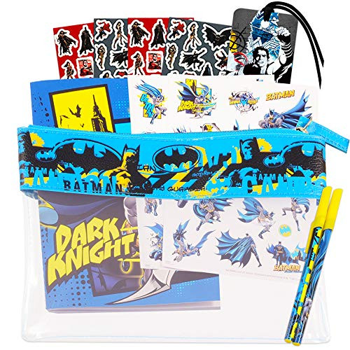 DC Comics Batman Journal Pen Office Supplies Set ~ Batman Notebook with Batman Pens, Bookmark, and Stickers with Carrying Case (Batman Gifts, School Supplies Bundle)