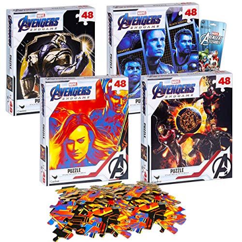 Disney Marvel Avengers Puzzle Set Superhero Puzzle Bundle - 4 Pack Marvel Avengers Puzzle 48 Piece Each Avengers Puzzle for Kids Adults (Superhero Puzzles)