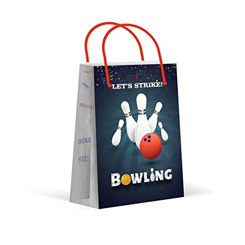 Premium Bowling Party Bags, Party Favor Bags, Treat Bags, Gift Bags, Goody Bags, Party Favors, Party Supplies, Decorations, 12 Pack