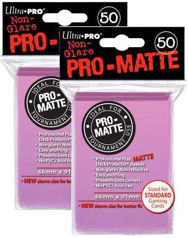 Ultra Pro Pro-Matte (100Count) Pink Deck Protector Sleeves - Magic The Gathering