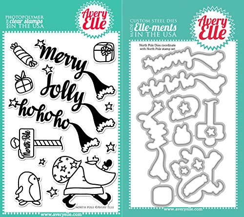 Avery Elle North Pole Clear Photopolymer Stamps and Elle-ments Steel Dies Bundle