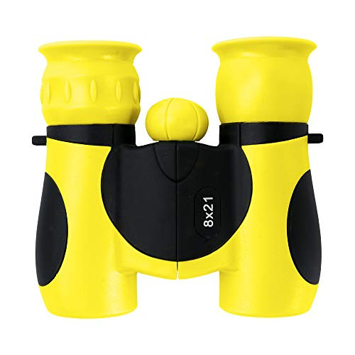 Binoculars Yellow 8x21 - Girls Gift Age 3-12, Shockproof Compact Binoculars for Kids with High Resolution Optics for Bird Watching, Stargazing, Hunting, Hiking, with Case, Neck Strap