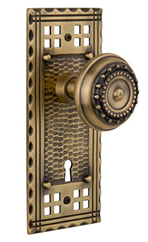 Nostalgic Warehouse Craftsman Plate with Keyhole Meadows Knob, Single Dummy, Antique Brass