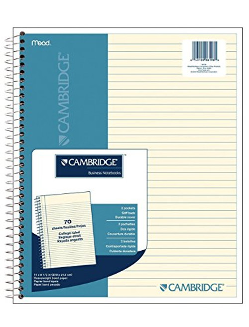 CASE OF 12 Cambridge Ivory Wirebound Notebook, 70 sheets (06196)