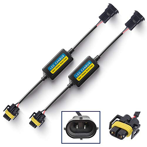 H8 H9 H11 LED Conversion Kit Headlight Canbus Error Free Anti Flicker Capacitors Resistor Wiring Harness Decoder(pack of 2)