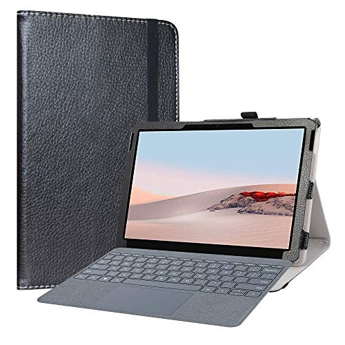 LiuShan Compatible with Microsoft Surface Go 2 Case,PU Leather Slim Folding Stand Cover for Microsoft Surface Go 2 2020 / Surface G0 10" 2018 Tablet (Not Fit New Microsoft Surface Pro X Tablet),Black