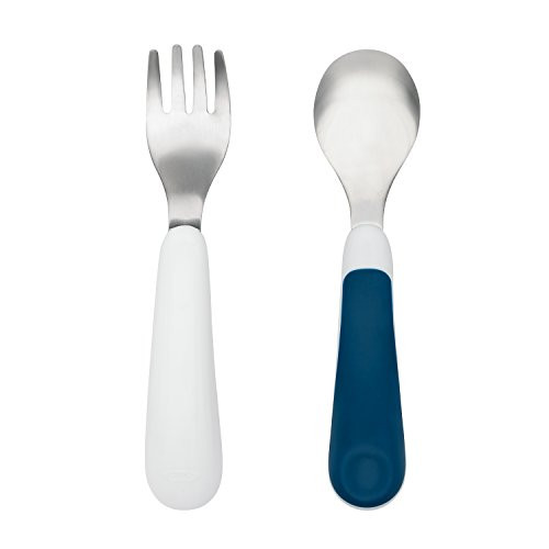 OXO TOT Training Fork/Spoon Set, Navy