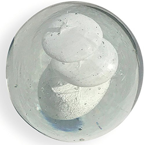WHW Whole House Worlds Crystal Clear Bubble Trio Paperweight, Handcrafted Art Glass, 3 1/2 x 3 1/2 Inches