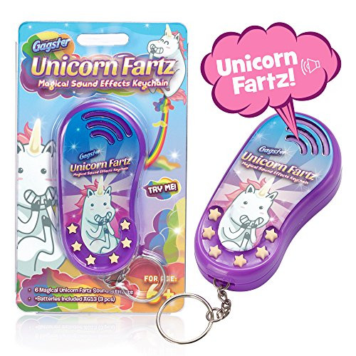 Unicorn Fartz Magical Farts Noise Maker - Hilarious Fart Machine with 6 Sounds - Unique and Funny Prank Gag Gift for Kids and Adults  6 Magic Farting Unicorn Sound Effects with Keychain Attachment