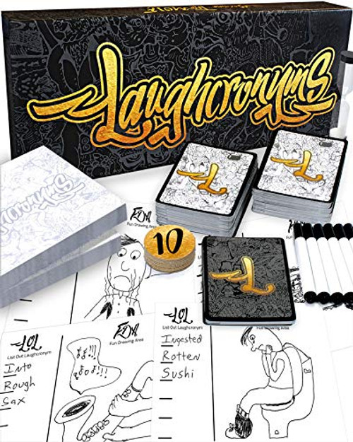 Laughcronyms - Hilarious Party Game of Bad Drawing and Twisted New Acronyms - Funny Adult Humor or Family Friendly Party Games for Adults or Families Laughcronyms - Hilarious Party Game of Bad Drawing and Twisted New Acronyms - Funny Adult Humor or Family Friendly Party Games for Adults or Families