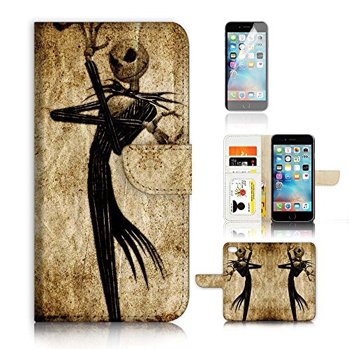 ( For iPhone 6 Plus 5.5' / iPhone 6S Plus 5.5') Flip Wallet Case Cover and Screen Protector Bundle A1369 Nightmare Before Christmas