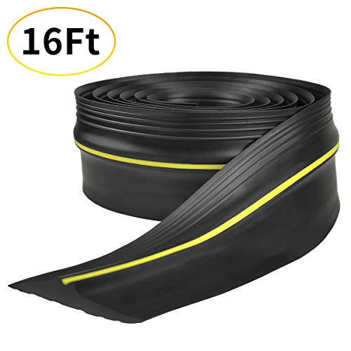 Universal Garage Door Seal, Garage Door Threshold Bottom Seal Strip Rubber Weather Stripping Replacement, Not Include Sealant/Adhesive (16 Feet)