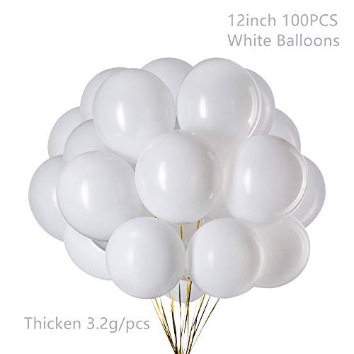 Tim&Lin 12 inch White Balloons Quality White Balloons Premium Latex Balloons Helium Balloons Party Decoration Supplies Balloons, Pack of 100 (3.2g/pcs) Tim&Lin 12 inch White Balloons Quality White Balloons Premium Latex Balloons Helium Balloons Party Decoration Supplies Balloons, Pack of 100 (3.2g/pcs)