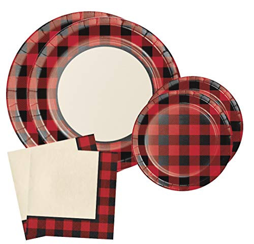 Buffalo Plaid Party Bundle 9" Plates (16) 7" Plates (16) Napkins (16)