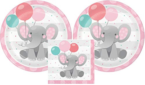 Creative Converting Enchanting Elephant Girl's Birthday/Baby Shower Bundle 9" Plates (16) Napkins (16) Creative Converting Enchanting Elephant Girl's Birthday/Baby Shower Bundle 9" Plates (16) Napkins (16)