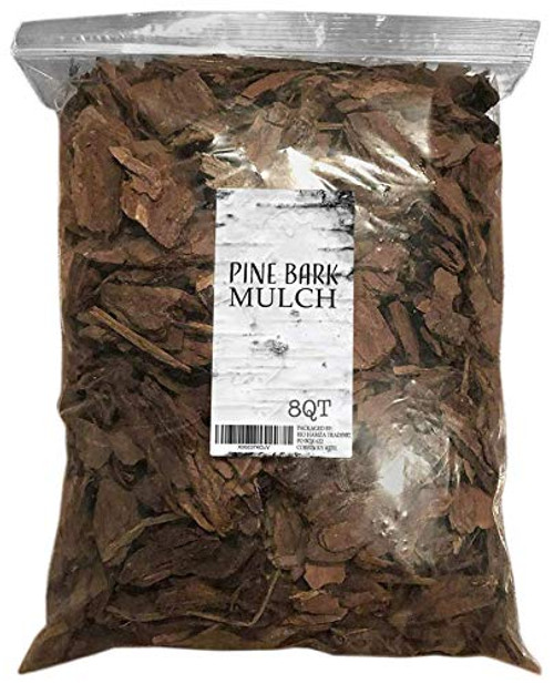 Pine Bark Mulch, 100% Natural Pine Bark Mulch, House Plant Cover Mulch, Potting Media, and More (8qt)