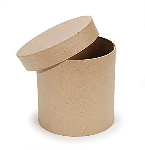 Darice Paper Mache Box - Round with Lid - 6 x 6 inches