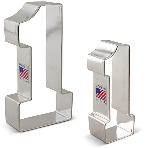 Number One / #1 Cookie Cutter Set - 2 piece - 3.4" & 4.4" - Ann Clark - US Tin Plated Steel