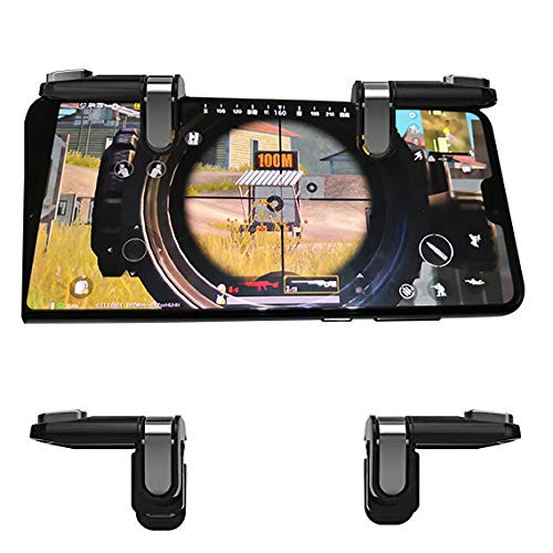 Fort-Nite Mobile Trigger L1R1 Mobile Controller for PUBG Azlink Sensitive Fire Button Aim Key L1R1 Mobile Controller Joysticks Mechanical Mouse Tactility Joystick for Battle Royale Games (Black)