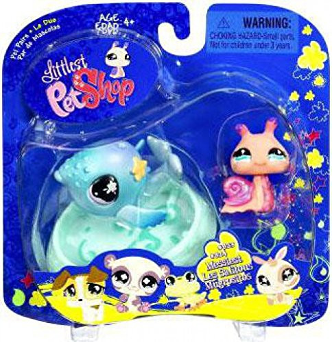 Hasbro Littlest Pet Shop Series 3 Collectible Figure Snail and Whale