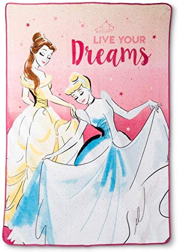 Kids Warehouse Disney Princess Live Your Dreams Blanket - 62" by 90"