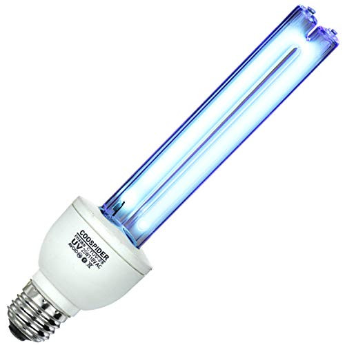 UV Germicidal Lamp Compact UVC Light Bulb E26 25w 110v Covers up to 400sq ft. UVC Ozone Free