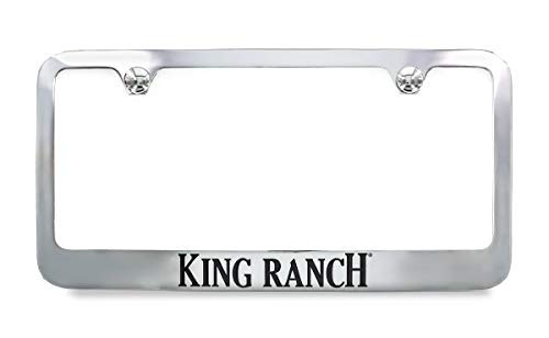 King Ranch Wordmark Chrome Plated License Plate Frame Holder Wide Bottom 2 Hole