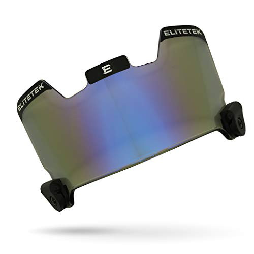 EliteTek Blue Football Visors for Helmet Tinted - Fits Kids/Youth & Adult - Eye Protection Prevent Eye Pokes (Dark Blue Smoked).