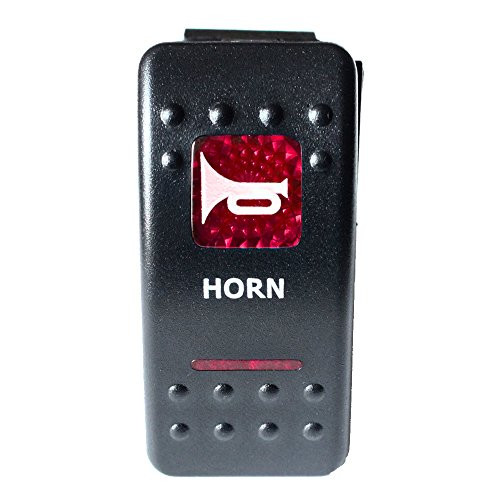 E SupportTM Car Auto Bar 12V 20A Red LED Speaker Horn Light Push Button Toggle Switch 5Pin