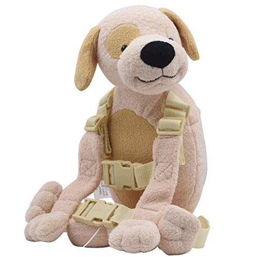 Berhapy 2 in 1 Pug Toddler Safety Harness Backpack Children's Walking Leash Strap (Beige)