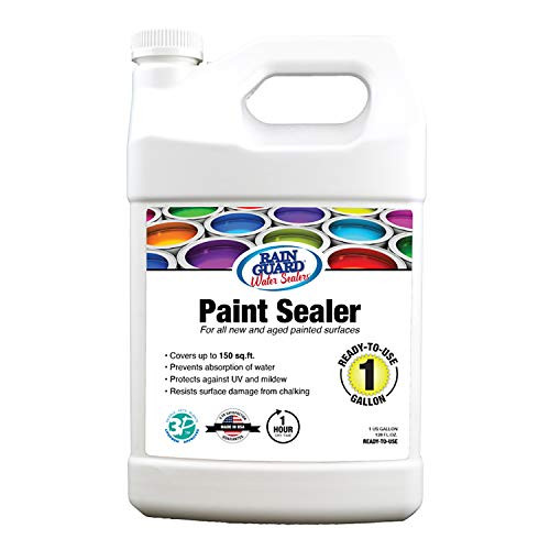 Rain Guard Water Sealers SP-9004 Paint Sealer Ready to Use - Water Repellent for Painted Wood, Brick, Concrete, Stucco, and Masonry - Covers up to 150 Sq. Ft, 1 Gallon, Clear