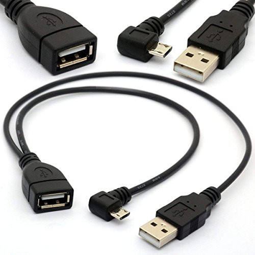 Exuun Micro USB Male + USB 2.0 Male to USB Female Host OTG Cable With USB Power Extension Cable Y Splitter Cord