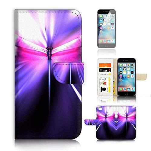 (for iPhone Xs, iPhone X) Flip Wallet Case Cover & Screen Protector Bundle - A9452 Dragonfly