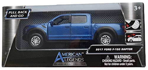 American Legends Motor Max Pull Back and Go 2017 Ford F 150 Raptor [4 1/2 Inches Long], Blue