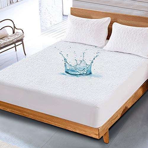 Nesaila Waterproof Mattress Protector Cover, Twin Size Quilted Fitted Mattress Pad , Cotton Terry Bed Cover Stretches up to 18'' Deep Pocket Ultra Thin Breathable Noiseless Bed Sheets Nesaila Waterproof Mattress Protector Cover, Twin Size Quilted Fitted Mattress Pad , Cotton Terry Bed Cover Stretches up to 18'' Deep Pocket Ultra Thin Breathable Noiseless Bed Sheets