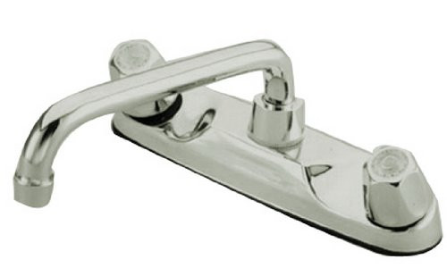 Kingston Brass KF101 Americana 8-Inch Brass Tubular Spout Kitchen Faucet Twin Metal Handles, Polished Chrome Kingston Brass KF101 Americana 8-Inch Brass Tubular Spout Kitchen Faucet Twin Metal Handles, Polished Chrome