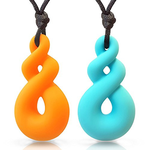 V-TOP Sensory Chew Necklace for Boys and Girls, 2 Pack Baby Teething Necklace Pendant Teether Toys, Chewing Necklace for ADHD Children and Autism & Oral Motor Special Needs Kids V-TOP Sensory Chew Necklace for Boys and Girls, 2 Pack Baby Teething Necklace Pendant Teether Toys, Chewing Necklace for ADHD Children and Autism & Oral Motor Special Needs Kids