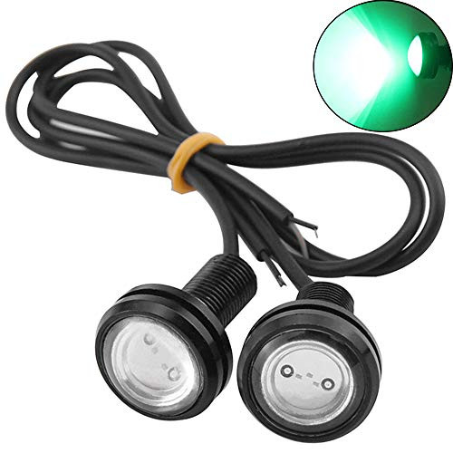 shunyang Eagle Eye LED Lights 2PCS High Power 9W LED Eagle Eye Lights Car Motorcycle Lighting Daytime Running DRL Fog Light Bumper Backup Marker Bulbs 18MM (Green)