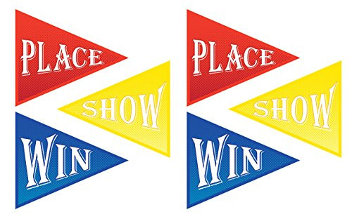 Beistle 58148 Win, Place & Show Cutouts 6 Piece, 17.5", Red/Yellow/Blue/White