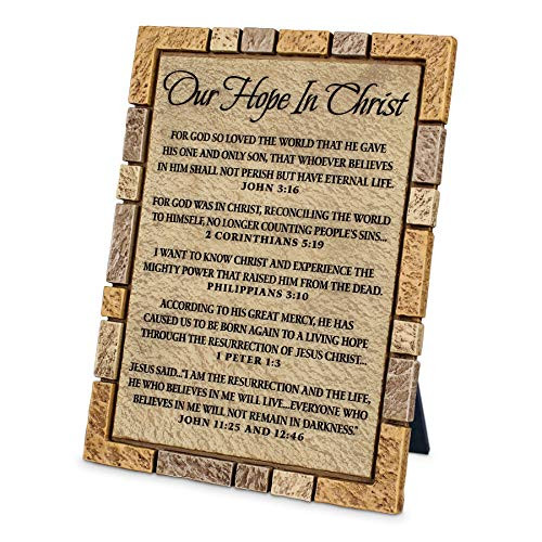 Lighthouse Christian Products Our Hope in Christ Stacked Stone 6 x 8 Cast Stone Plaque