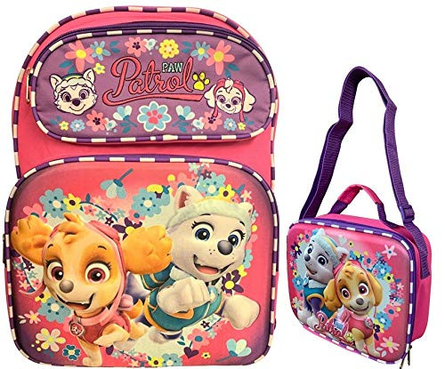 Paw Patrol Girls 16" Backpack With Matching Lunch Box Set