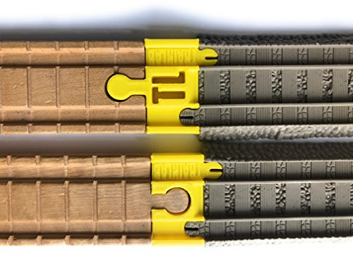 TrainLab Adapters Compatible with Trackmaster (2009 Brown) to Wooden Railway Train Tracks (2pc) (Yellow)