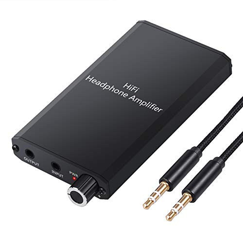 LiNKFOR Portable Headphone Amplifier with Lithium Battery Two-Stage Gain Switch portable headphone amp 3.5mm Audio Rechargeble Hifi Earphone phones audio Amplifier for MP3 MP4 Phone ipad and Computer 