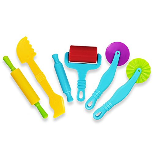 Kuqqi Dough Tools Kit with Models Set for Children Ages 3 and up Set of 6pcs