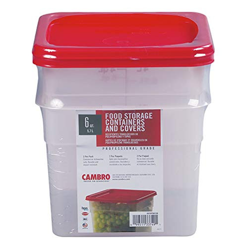 Cambro 6SFSPP190 6 Qt. Translucent Container With SFC6451 Winter Rose Lid - Pack of 2
