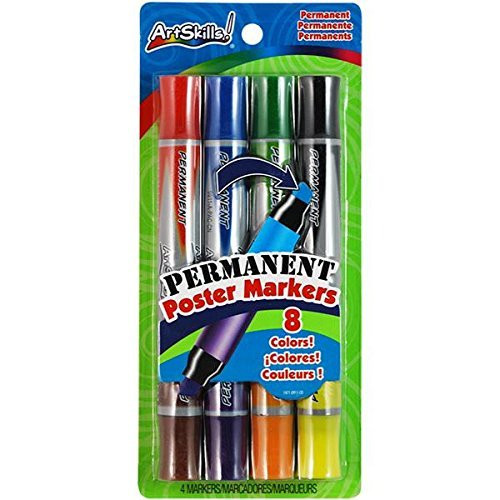 ArtSkills Dual-Ended Permanent Poster Markers, 8 Colors, 4ct, Classic