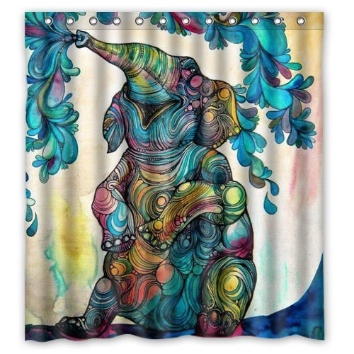 African Elephant 66(w)x72(h)Inch Bathroom Waterproof Shower Curtain Bath Curtains African Elephant 66(w)x72(h)Inch Bathroom Waterproof Shower Curtain Bath Curtains